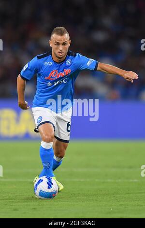 Il centrocampista di Napoli Stanislav Lobotka durante la SSC Napoli vs Venezia FC, Serie di calcio italiana A match, Napoli, IT - Foto .LiveMedia/Carmelo Imbesi Foto Stock