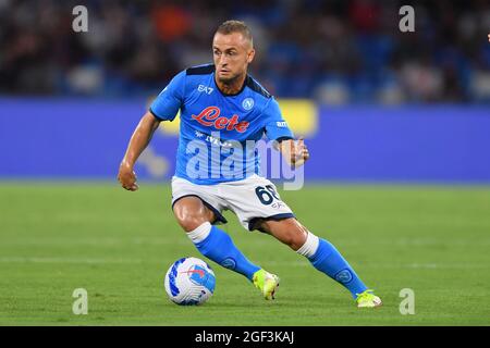Il centrocampista di Napoli Stanislav Lobotka durante la SSC Napoli vs Venezia FC, Serie di calcio italiana A match, Napoli, IT - Foto .LiveMedia/Carmelo Imbesi Foto Stock