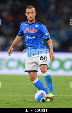 Il centrocampista di Napoli Stanislav Lobotka durante la SSC Napoli vs Venezia FC, Serie di calcio italiana A match, Napoli, IT - Foto .LiveMedia/Carmelo Imbesi Foto Stock