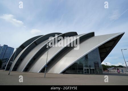 Una visione generale del SEC Armadillo sul Campus Scottish Event di Glasgow, che sarà uno dei luoghi della Conferenza delle parti sul cambiamento climatico delle Nazioni Unite, nota anche come COP26. Data foto: Lunedì 23 agosto 2021. Foto Stock