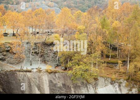 In disuso cava di ardesia a Hodge ha vicino, Cumbria, Regno Unito Foto Stock