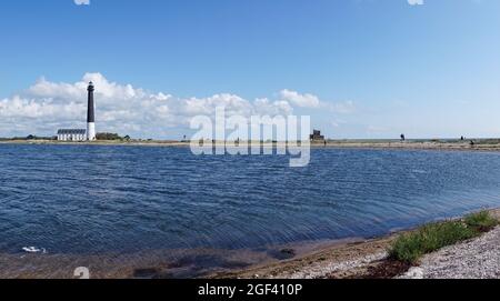 Saare, Estonia - 14 agosto 2021: Il faro Sorve sull'isola di Saaremaa Foto Stock