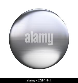 Logo argento, rappresentazione 3d con pin riflettente metallizzato Foto Stock
