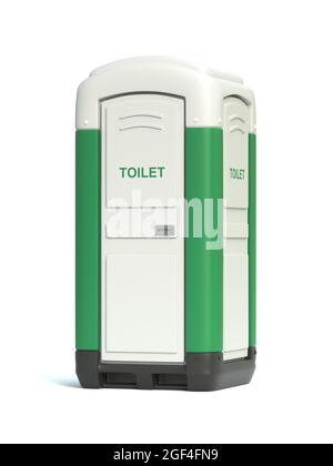 wc portatile isolato su sfondo bianco 3d rendering Foto Stock