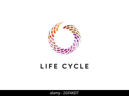 modello di design del logo del ciclo di vita. Illustrazione Vettoriale