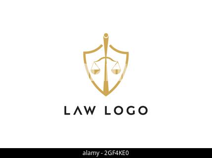 Modello di progettazione del logo dello studio legale Illustrazione Vettoriale