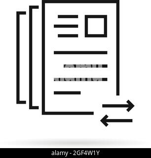 inviare o ricevere documenti in linea sottile Illustrazione Vettoriale