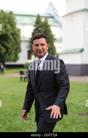 Kiev, Ucraina. 23 Agosto 2021. Volodymyr Zelensky Presidente dell'Ucraina durante il Vertice di Kyiv di prima Signore e Signori. L'evento è stato organizzato su iniziativa di Olena Zelenska, la moglie del Presidente dell'Ucraina. Credit: SOPA Images Limited/Alamy Live News Foto Stock