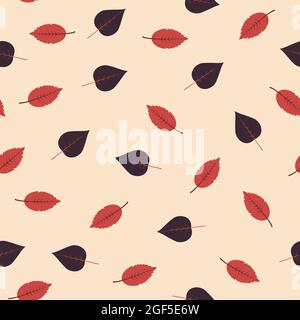 Caduta foglie. Ripetizione vettoriale senza giunture in design piatto Illustrazione Vettoriale