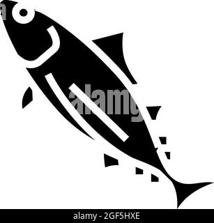 skipjack tonna glyph icona vettore illustrazione Illustrazione Vettoriale