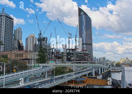 Autostrada multilivello nel centro di Brisbane Foto Stock