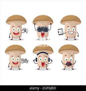 Honey divertente personaggio cartoon sono giochi con varie emoticon cute. Illustrazione vettoriale Illustrazione Vettoriale