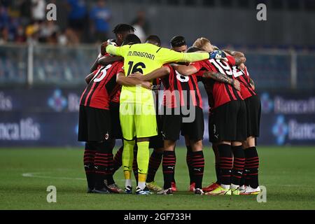 Milano Nel corso della "mostra" italiana UNA partita tra Sampdoria 0-1 Milano allo Stadio Luigi Ferraris il 23 agosto 2021 a Genova. (Foto di Maurizio Borsari/AFLO) Foto Stock