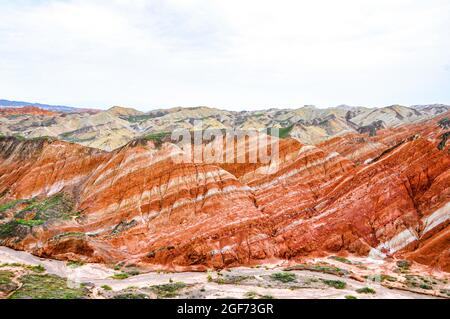 Danxia Landform nel parco nazionale di Zhangye Guansu provincia Cina Foto Stock