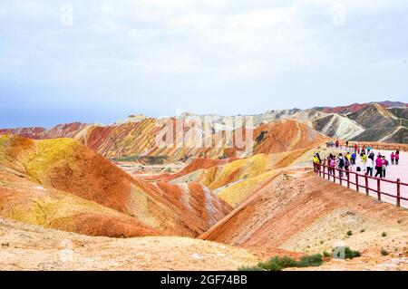 Danxia Landform nel parco nazionale di Zhangye Guansu provincia Cina Foto Stock