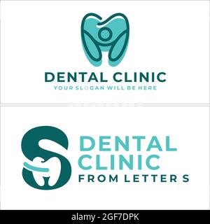 Design del logo della clinica dentale Illustrazione Vettoriale