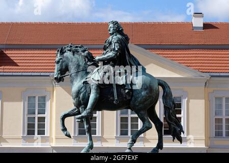 Castello di Charlottenburg, Corte d'onore, statua equestre di Friedrich Wilhelm, Charlottenburg, Berlino, Germania Foto Stock