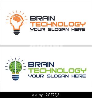 Idea innovativa del logo Brain TECH Illustrazione Vettoriale