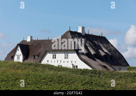 Haus Kliffende, Rotes Cliff, Kampen su Sylt, Isole Frisie orientali, Schleswig-Holstein, Germania Foto Stock