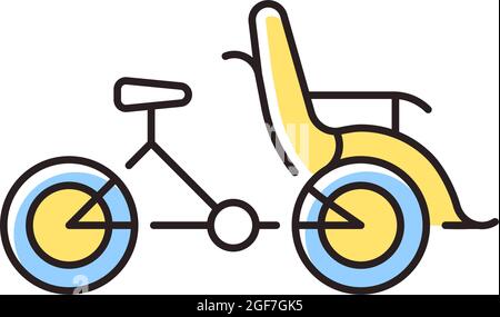 Icona a colori RGB Cyclo taxi Illustrazione Vettoriale