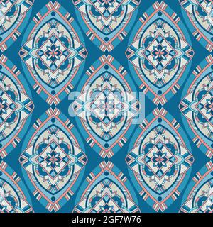 Etnia Trigale Argyle senza giunture Pattern. Tradizionale Boho Ikat ornamento di Doodle Rhombes. Vettore astratto Mosaico forma geometrica del diamante vettore Illustrazione Vettoriale