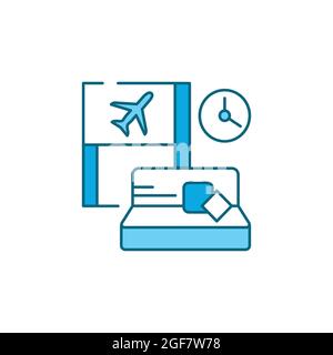 Icona della linea a colori della sala d'attesa. Pittogramma per pagina web, app mobile, promo. Elemento di progettazione GUI UI UX. Tratto modificabile. Illustrazione Vettoriale