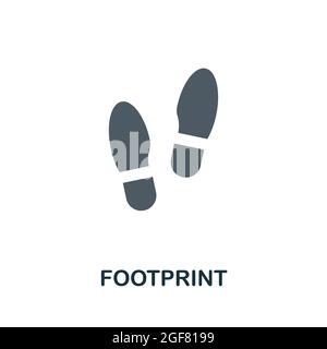 Icona footprint. Elemento di segno piatto dalla collezione di legge. Icona Creative Footprint per web design, modelli, infografie e altro ancora Illustrazione Vettoriale