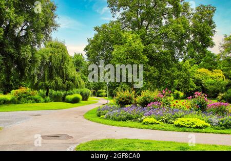 Il parco Wertwiesen a Heilbronn, Germania, Europa Foto Stock