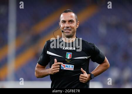 Stadio Luigi Ferraris, Genova, 23 agosto 2021, L'arbitro Guida durante UC Sampdoria vs AC Milan - Serie di calcio italiana A match Foto Stock