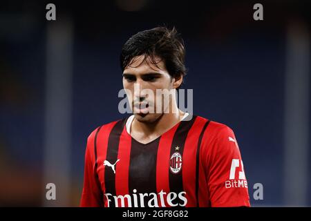 Sandro tonali (AC Milan) durante UC Sampdoria vs AC Milan, partita di calcio italiana a Genova, Italia, Agosto 23 2021 Foto Stock