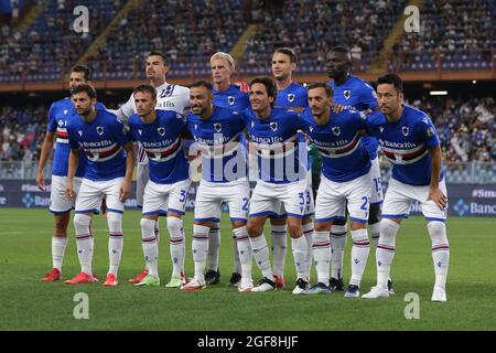 UC Sampdoria team durante UC Sampdoria vs AC Milan, Serie di calcio italiana A a Genova, Italia, Agosto 23 2021 Foto Stock