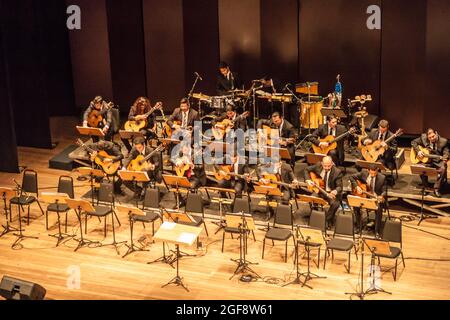 MANAUS, BRASILE - 26 LUGLIO 2015: Musicisti suonano al Teatro Amazonas, famoso edificio teatrale di Manaus, Brasile Foto Stock