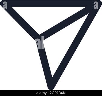 Kyiv, Ukraine - August 1, 2021: Navigation black line icon. Popular instagram media element. Send, share symbol Illustrazione Vettoriale