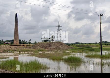 mattone forno e monsonico paesaggio astratto fotografia Foto Stock