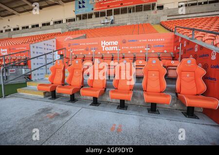 Blackpool, Regno Unito. 24 agosto 2021. La panca di Blackpool a Blackpool, Regno Unito il 24/2021. (Foto di Mark Cosgrove/News Images/Sipa USA) Credit: Sipa USA/Alamy Live News Foto Stock