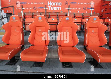 Blackpool, Regno Unito. 24 agosto 2021. La panca di Blackpool a Blackpool, Regno Unito il 24/2021. (Foto di Mark Cosgrove/News Images/Sipa USA) Credit: Sipa USA/Alamy Live News Foto Stock