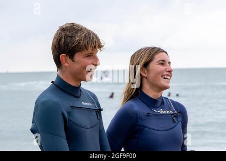 British Kitesurf Freestyle Campionships week-end, Ramsgate, 21 e 22 agosto 2021. Foto Stock