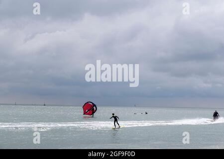 British Kitesurf Freestyle Campionships week-end, Ramsgate, 21 e 22 agosto 2021. Foto Stock