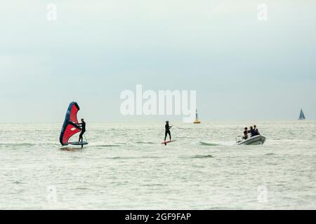 British Kitesurf Freestyle Campionships week-end, Ramsgate, 21 e 22 agosto 2021. Foto Stock