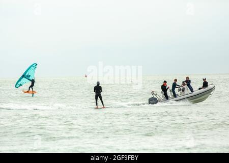 British Kitesurf Freestyle Campionships week-end, Ramsgate, 21 e 22 agosto 2021. Foto Stock