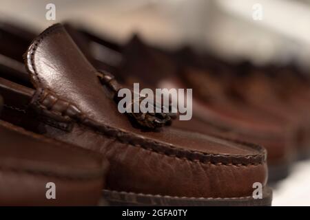 scarpe da uomo, tipo mocassino. Concetto di moda Foto Stock