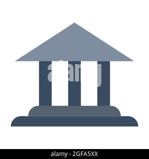 Finanza banca vettore business icona illustrazione investimento costruire simbolo. Architettura banca con colonna icona ufficio di deposito del governo casa. Salvataggio Illustrazione Vettoriale