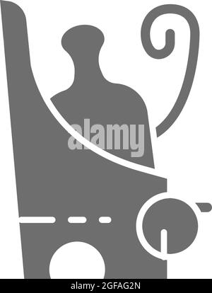 Pschent, antica corona egiziana doppia icona grigio Egitto. Illustrazione Vettoriale