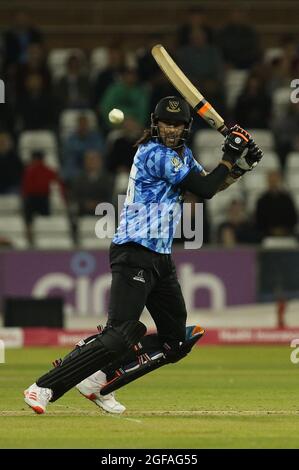 CHESTER LE STREET, REGNO UNITO. 24 AGOSTO durante la partita Vitality T20 Blast tra lo Yorkshire County Cricket Club e il Sussex County Cricket Club presso Emirates Riverside, Chester le Street, martedì 24 agosto 2021. (Credit: Will Matthews | MI News) Credit: MI News & Sport /Alamy Live News Foto Stock