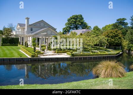 Riverside proprietà, Wairarapa Stream, Mona Vale, Fendalton Road, Fendalton, Christchurch, Canterbury, Nuova Zelanda Foto Stock