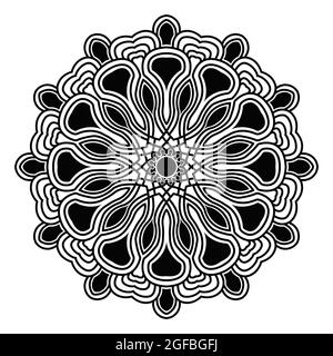 Mandala astratto disegno floreale di decorazione orientale meditazione geometrica sfondo illustrazione Illustrazione Vettoriale