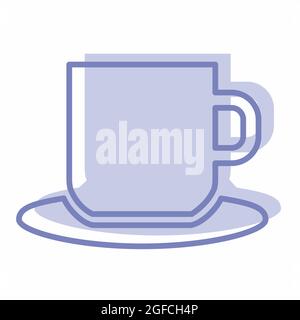 Icona vettore del caffè tazza i - stile bicolore - illustrazione semplice, tratto modificabile, modello vettoriale di disegno, buono per stampe, poster, pubblicità, Illustrazione Vettoriale