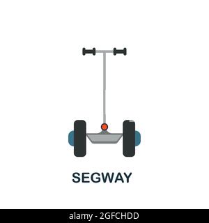 Icona Segway. Elemento di segno piatto dalla raccolta per il trasporto. Icona Creative Segway per web design, modelli, infografiche e altro ancora Illustrazione Vettoriale