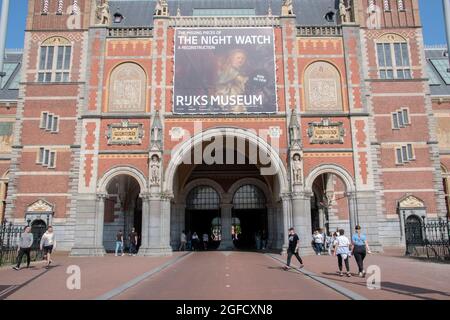 Porta al Rijksmuseum di Amsterdam Paesi Bassi 22-8-2021 Foto Stock