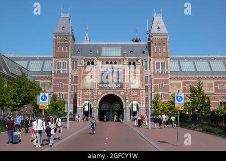 Il Rijksmuseum ad Amsterdam Paesi Bassi 22-8-2021 Foto Stock